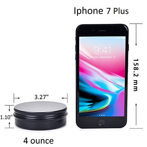 Liyar TMO 4 oz. Aluminum Tins Container 24 Pack Round Screw Lid Containers Jars Metal Storage Tin Jars Aluminum Tin Cans Food Tins Travel Tins,Black - Image 5