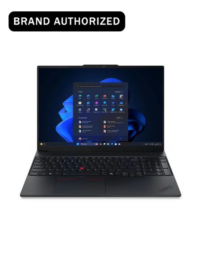 لينوفو ThinkPad E16 Gen 3 AI Business Laptop, Intel Core Ultra 5 226V Processor, 16 GB RAM, 512 GB SSD, 16" WUXGA Display, DOS, Backlit Engish & Arabic Keaboard, Black,  1 Year Warranty | 22AY0004GR English/Arabic Keyboard English/Arabic black - Image 1