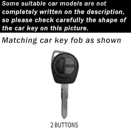 ontto Leather Key Cover Metal Key Case Fit for Suzuki Alto Baleno Grand Vitara Ignis Jimny Karimun Wagon R Liana Splash Swift SX4 Vitara Key Remote Stylish Key Protector Silver - Image 2
