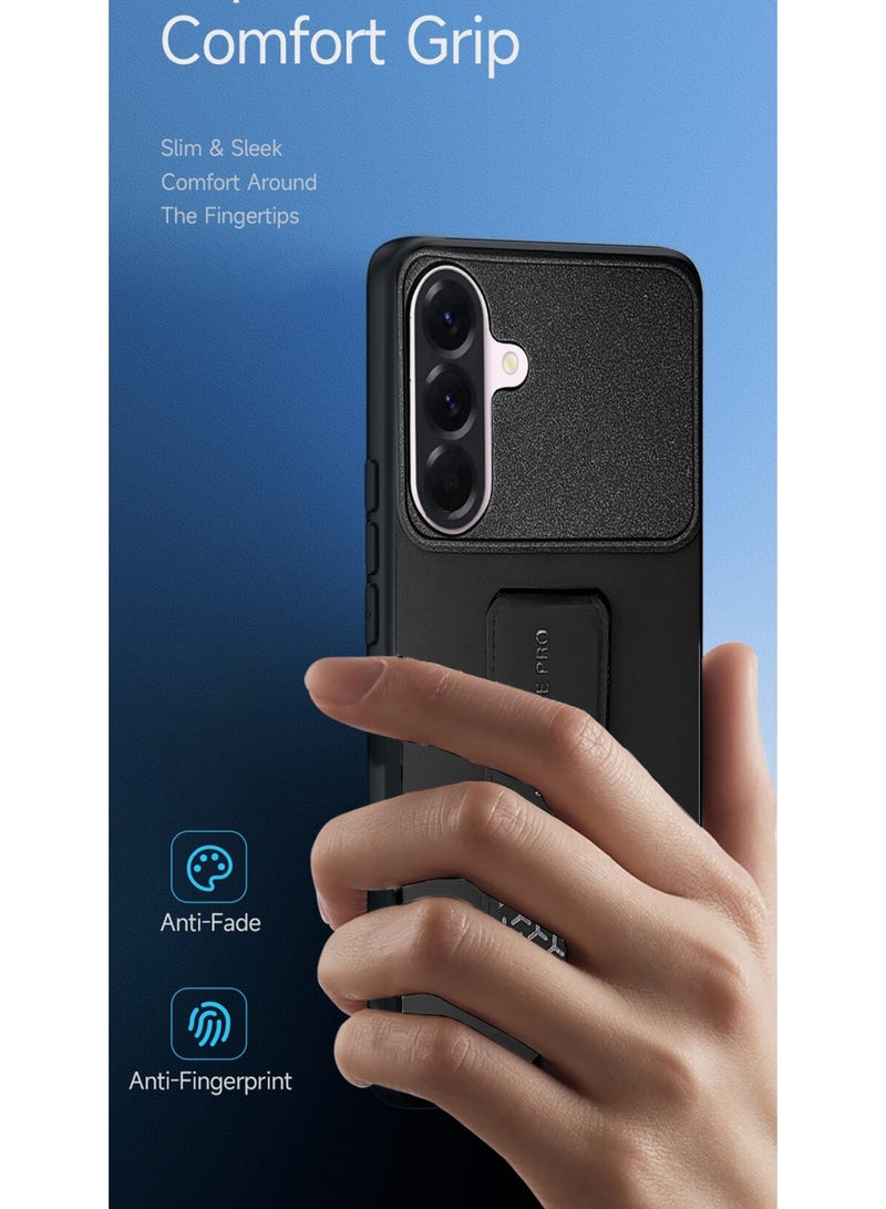 دبليو تيك غطاء سيليكون ناعم لهاتف سامسونج جالاكسي A57 5G 2026 مع قبضة، غطاء واقٍ بنسيج ناعم حريري (MCGHSN) - أسود - Image 2