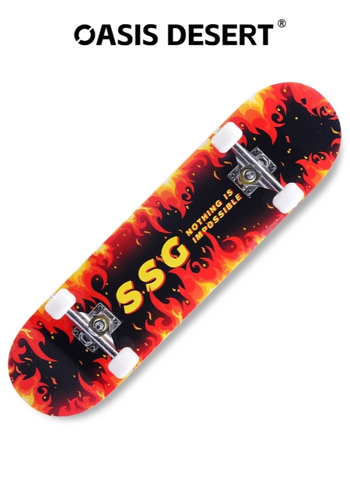 OASIS DESERT 31 Inch Skateboard Professional Adult Four-wheel Beginner Double Rocker Concave Board - Image 1