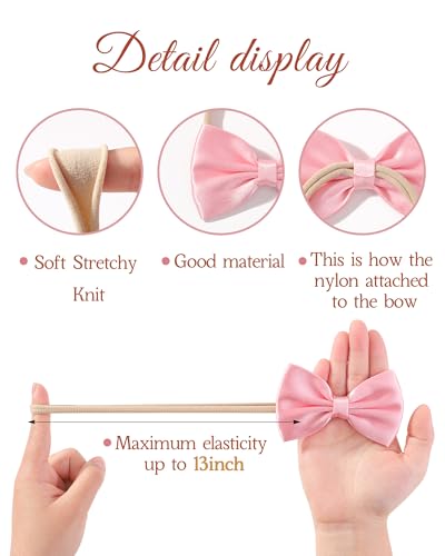 doboi 24pcs Baby Girls Flower and Hair Bows Headbands Soft Nylon Hairbands Elastic Hair Accessories for Newborns Infants Toddlers and Kids - Image 2