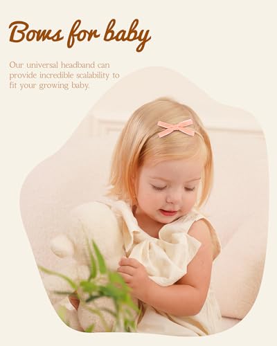 doboi 24pcs Baby Girls Flower and Hair Bows Headbands Soft Nylon Hairbands Elastic Hair Accessories for Newborns Infants Toddlers and Kids - Image 4
