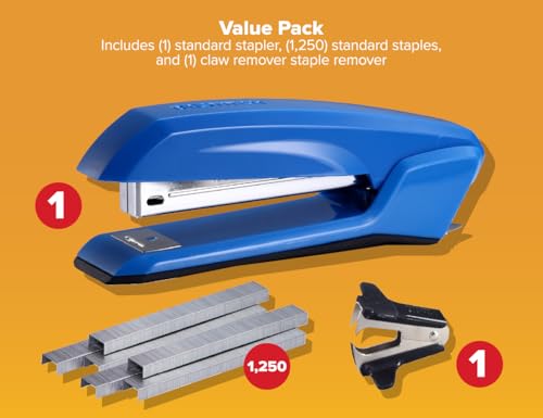 Bostitch Office Ascend 3 in 1 Stapler Value Pack, 20 Sheet Capacity, Includes 5000 Staples, Integrated Remover & and Extra Staple Remover, Staple Storage Compartment, Assorted Colors (Colors May Vary) - Image 2