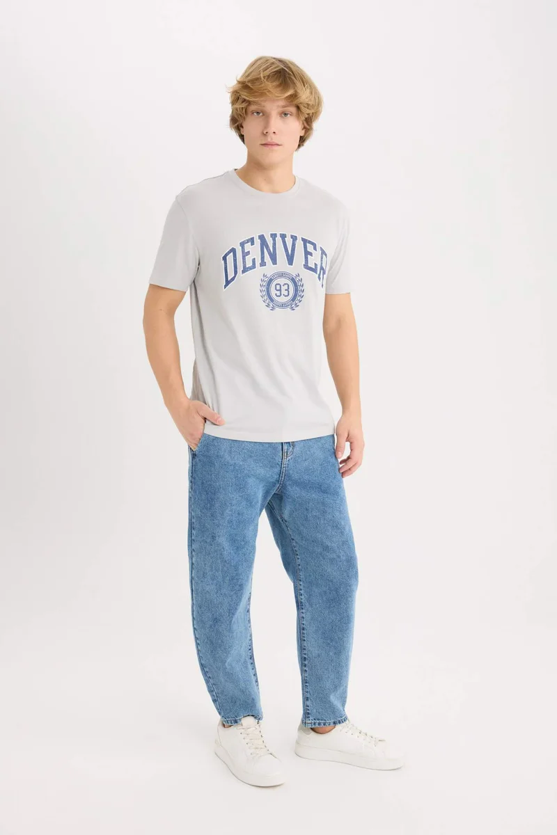 DeFacto Regular Fit Crew Neck Printed T-Shirt