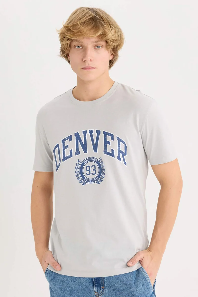 DeFacto Regular Fit Crew Neck Printed T-Shirt