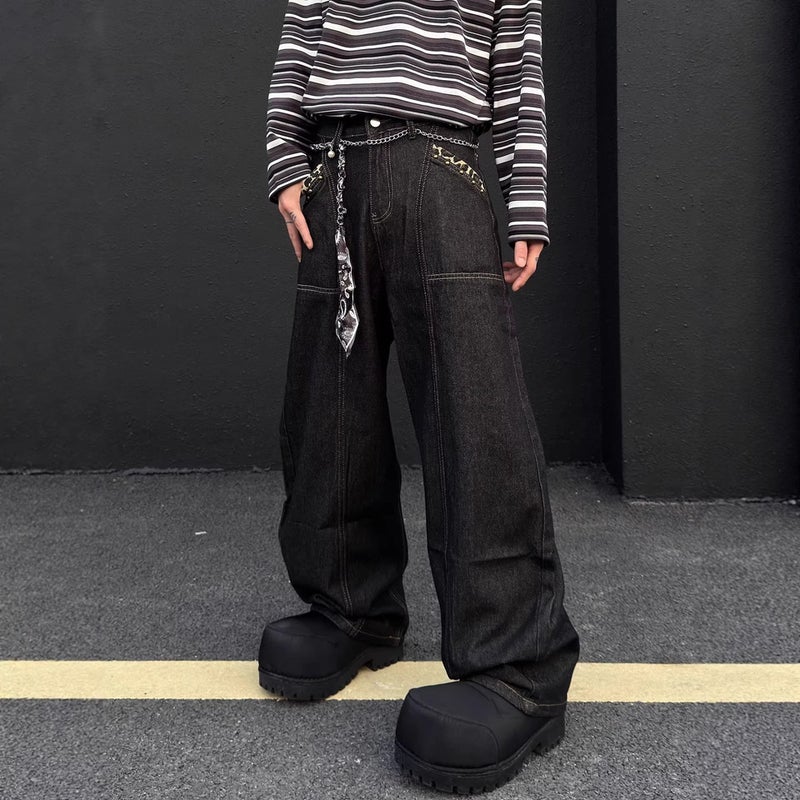 Unisex Classic Denim Jeans Loose Fit Daily Outdoor Wear - Image 4