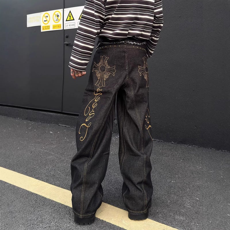Unisex Classic Denim Jeans Loose Fit Daily Outdoor Wear - Image 3