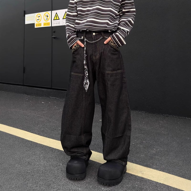 Unisex Classic Denim Jeans Loose Fit Daily Outdoor Wear - Image 5