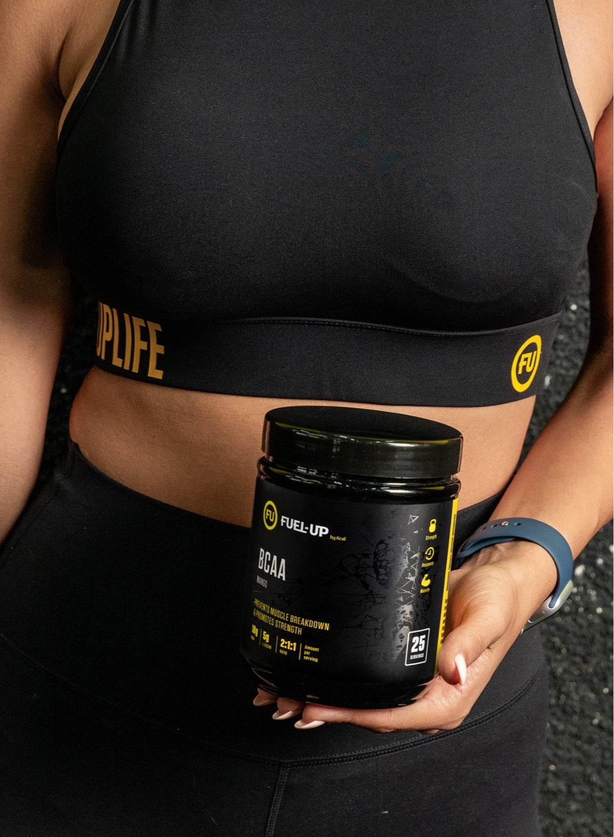 Fuel Up By Kcal Bcaa Mango Flavour - 13G Per Serving (10G Bcaa) - 25 Servings Total - 2:1:1 Ratio For Muscle Recovery - Pre, Intra, And Post-Workout Supplement