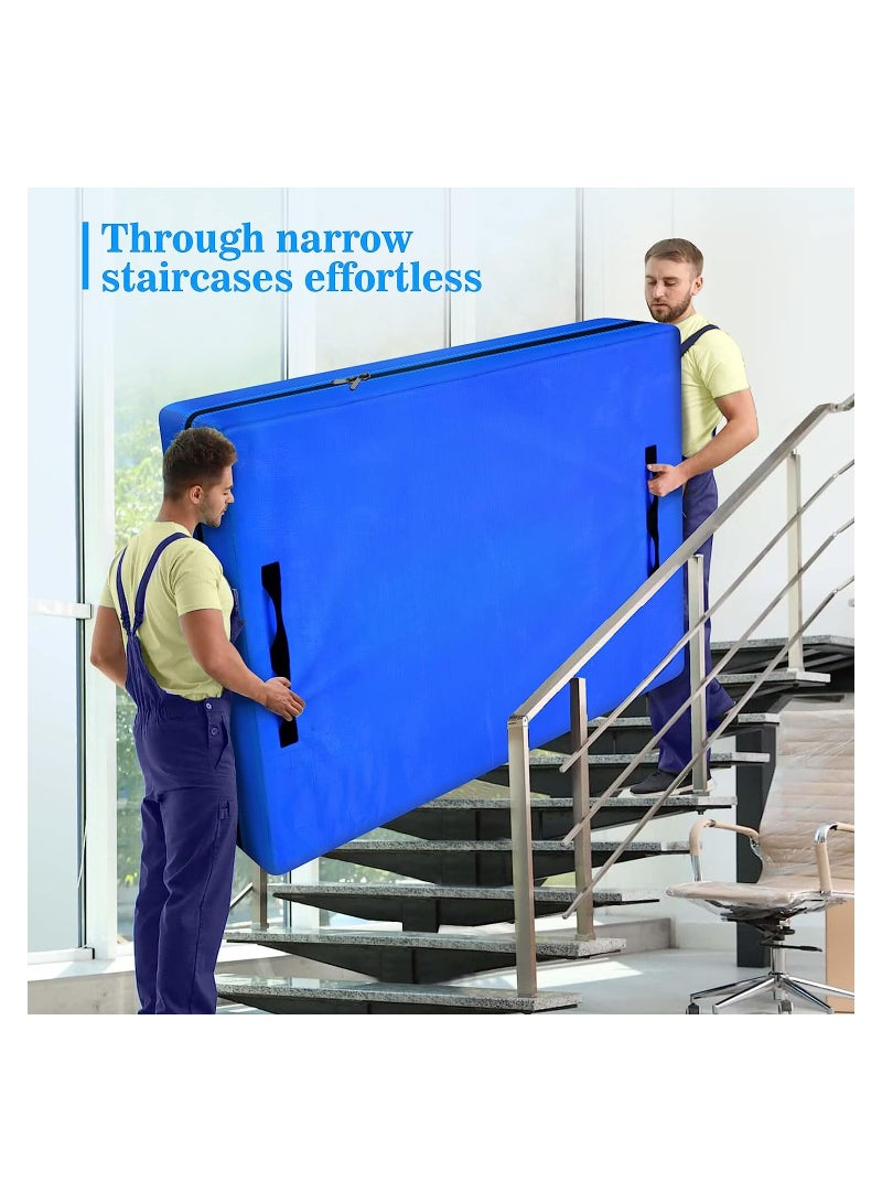 KASTWAVE Mattress Bags for Moving and Storage, Reusable Mattress Storage Bag Zippered Mattress Protector with Handles, for House Moving 82" x 63" x 15", Blue - Image 3