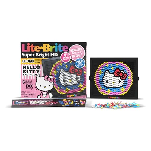 Lite Brite Super Bright HD Hello Kitty Edition Create Art with Light Enhances Creativity Gift for Girls and Boys Ages 6 - Image 1