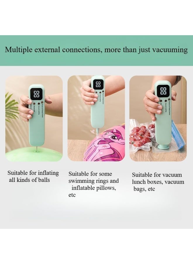 DKH Mini Vacuum Sealer Machine, 3-in-1 Functions, 60kpa, Rechargeable, Green, 19.5x5.7x6.5cm - Image 2