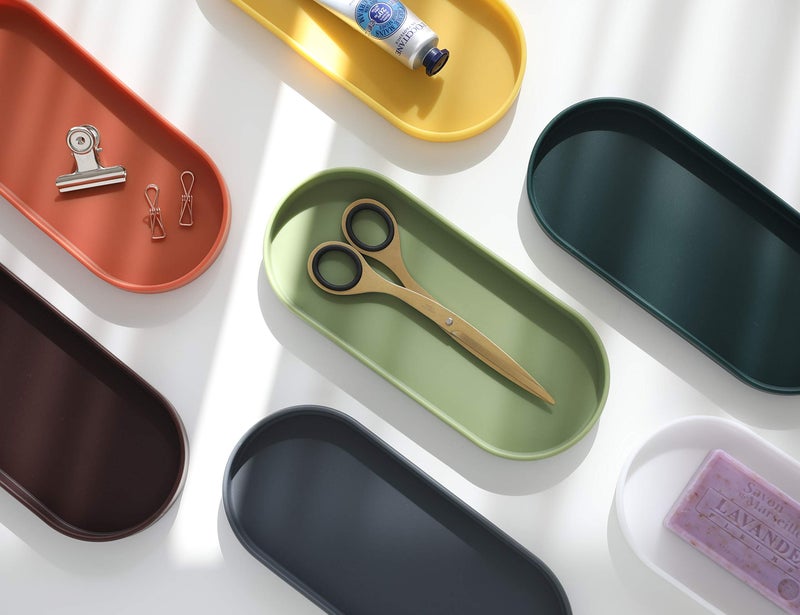 Lazy K Silicone Tray - Small Vanity Tray Organizer - Spoon Rest Holder - Kitchen Sink, Bathroom, Multi-Purpose Modern Counter Organizer (Black) - Image 4