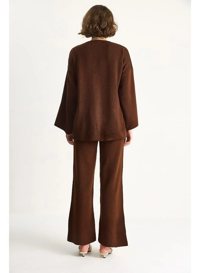 جينجر Wrap Around Kimono Top & Pant Coord Set