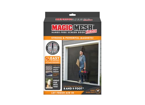 Magic Mesh Garage Door Screen Black Magnetic Closure Breezy Net Mosquito Bug Screen for Standard 2 Door Garage Kid Pet Friendly Size 109 x 845 Pack of 1 - Image 3