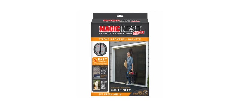 Magic Mesh Garage Door Screen Black Magnetic Closure Breezy Net Mosquito Bug Screen for Standard 2 Door Garage Kid Pet Friendly Size 109 x 845 Pack of 1 - Image 2