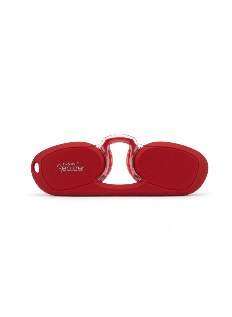 FIND MY Reader Rectangle Nose Clip-On Reading Glasses, Red, Multiple Magnification Options (1.00x–3.00x) - Image 3