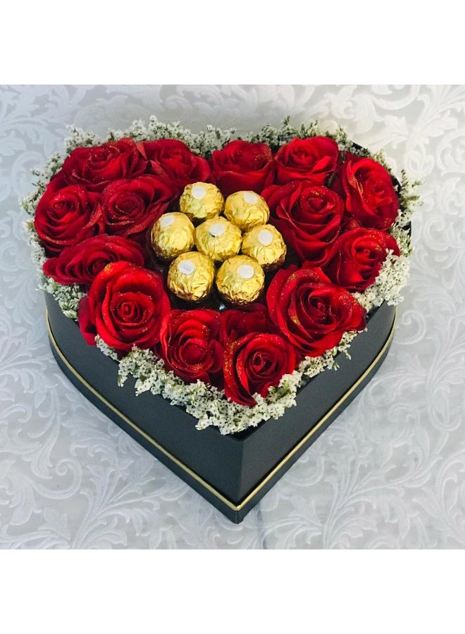 Carmel Flowers Red Roses Heart Box - Image 2
