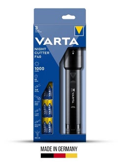 Varta Night Cutter F40 LED Flashlight with 6xAA Batteries for Bright and Reliable Illumination