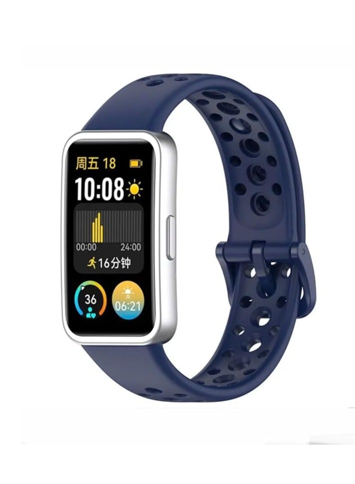 Silicone Strap For Huawei Band 8/9  Smart Watch Wrist Strap Soft Sport Replacement -Blue - Image 2