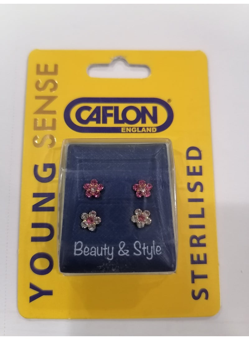 Caflon medical earrings 2 pieces Young Sense pink and silver