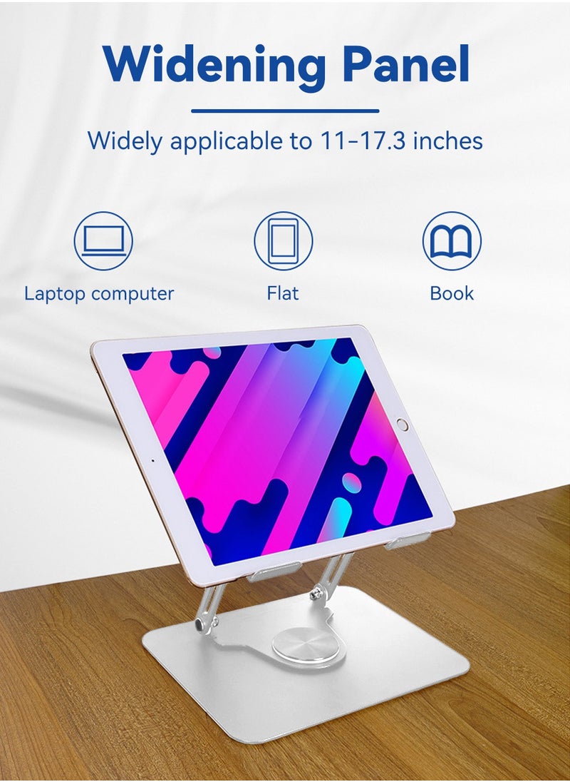 360 Degree Adjustable Laptop Stand,PC Stand,Ergonomic Foldable Desktop Computer Stand Compatible with 11-17.3 inch Laptops,Tablets,Books (White)