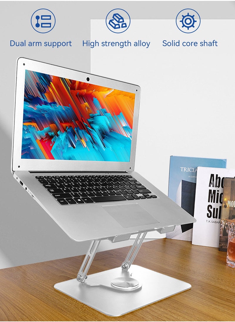 360 Degree Adjustable Laptop Stand,PC Stand,Ergonomic Foldable Desktop Computer Stand Compatible with 11-17.3 inch Laptops,Tablets,Books (White)