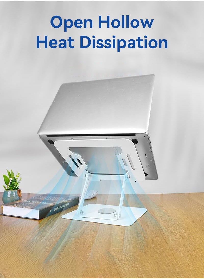 360 Degree Adjustable Laptop Stand,PC Stand,Ergonomic Foldable Desktop Computer Stand Compatible with 11-17.3 inch Laptops,Tablets,Books (White)