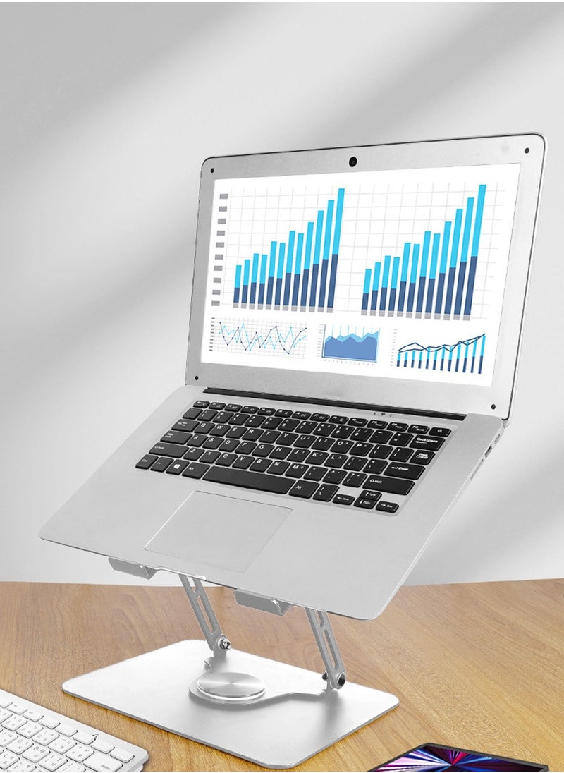360 Degree Adjustable Laptop Stand,PC Stand,Ergonomic Foldable Desktop Computer Stand Compatible with 11-17.3 inch Laptops,Tablets,Books (White)