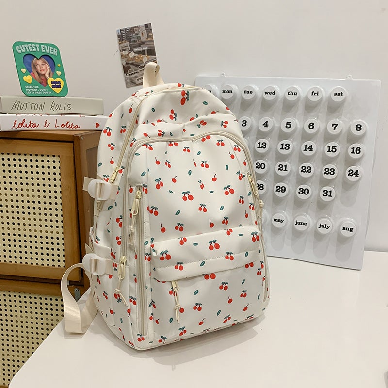 Japanese Style Ins Style Mori Style Fresh Style Floral Shoulder Bag College Style Girl'S Schoolbag College Student Travel Backpack For Women - Image 1