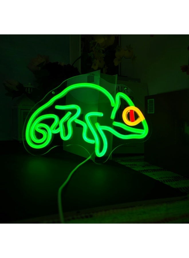 Green Chameleon LED Neon Sign, USB Powered Acrylic Wall Decor Neon Light for Reptile Pet Shop Home Bedroom Kids Room Bar Cafe Party, Ideal Gift for Reptile Lovers Pet Owners - Image 5
