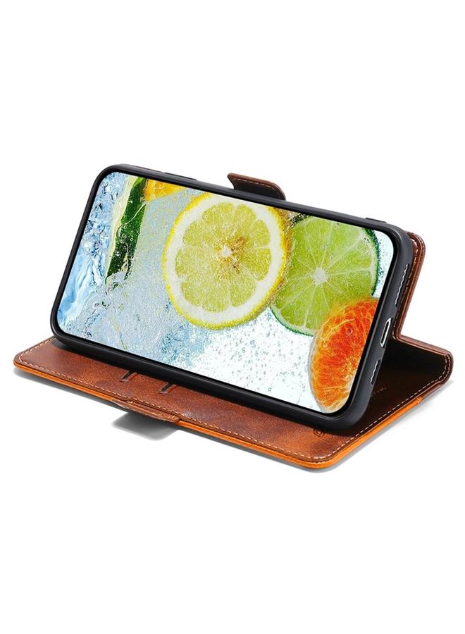 اس-توب جراب لهاتف Samsung Galaxy M35 5G، جراب جلدي بلون متباين مع مشبك جانبي - Image 4