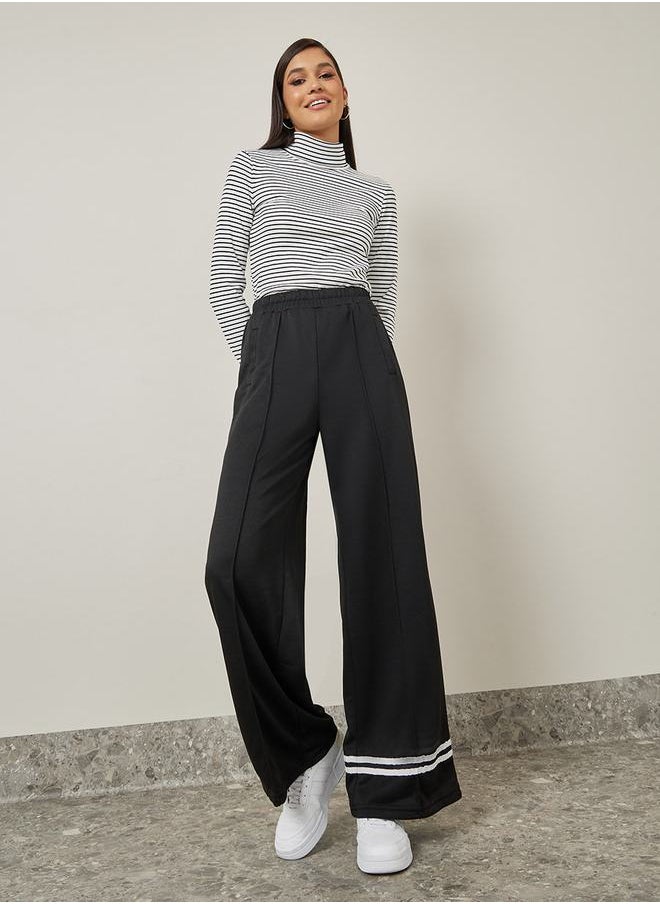 Styli - Stripe Hem Detail Straight Leg Jogger - Image 1