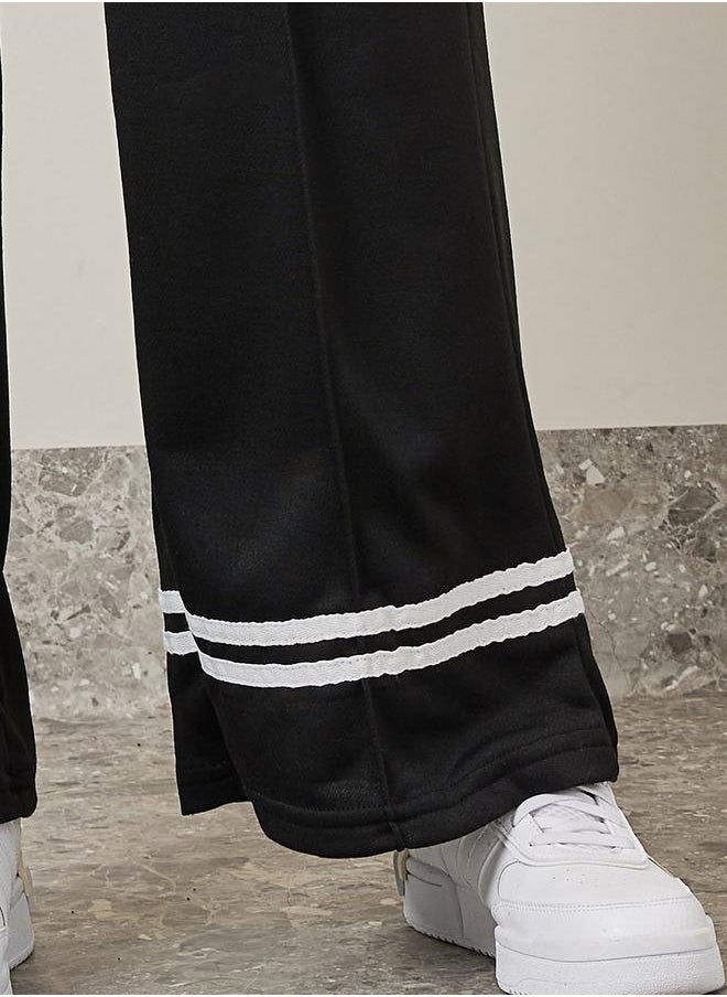 Styli - Stripe Hem Detail Straight Leg Jogger - Image 1
