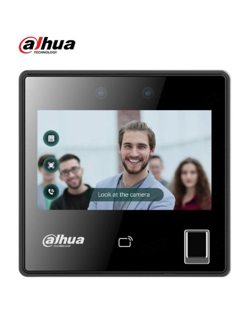 وحدة تحكم الوصول للتعرف على الوجه Dahua ASI3214A-W – شاشة تعمل باللمس مقاس 4.3 بوصة، كاميرا مزدوجة العدسة، مصادقة متعددة (الوجه، بصمة الإصبع، البطاقة، كلمة المرور)، دعم Wi-Fi وEthernet – جهاز التحكم في الوصول الداخلي