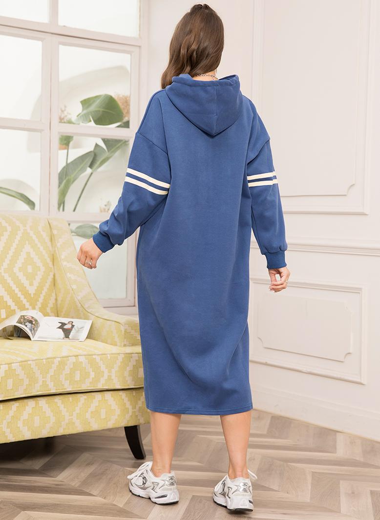 فرايديين كاجول مقنع اللون الصامد الزهور كم منتظم فساتين ميد ازرق - Image 2