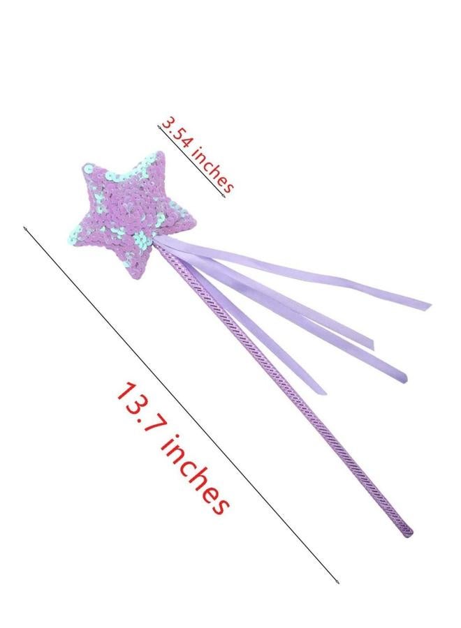 Glittery 6-Piece Princess Wand Kit for Girls' Dress-Up Parties, , Birthdays, and Weddings - Fairy Costume Accessories Party Favors - Image 5