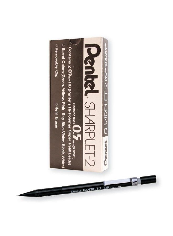 Pentel قلم رصاص أوتوماتيكي شاربليت2 بحجم رأس 0.5 مم أسود علبة من 12 (A125A) - Image 2