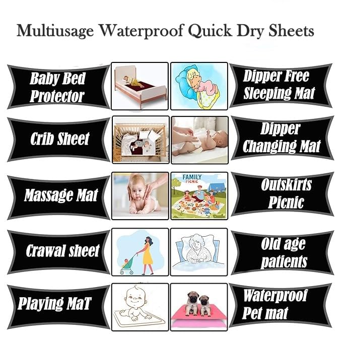 Manvicare Dry Sheet for Baby - Double Bed (XXL) - 260cm X 200cm - Blue Color - Antipilling Laminated Microfleece Quick Dry Sheets for Babies/Infant/Toddlers - Image 5