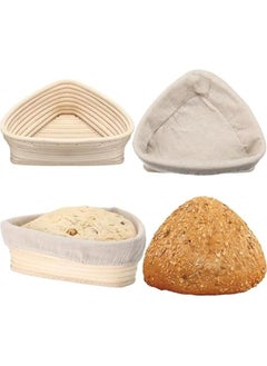 Sourdough Proofing Basket Bread Proofing Baskets with Liner Dough Banneton Basket Natural Rattan Bread Proofing Bowl for Home Bakers Baking Bread Making (Triangle Style)