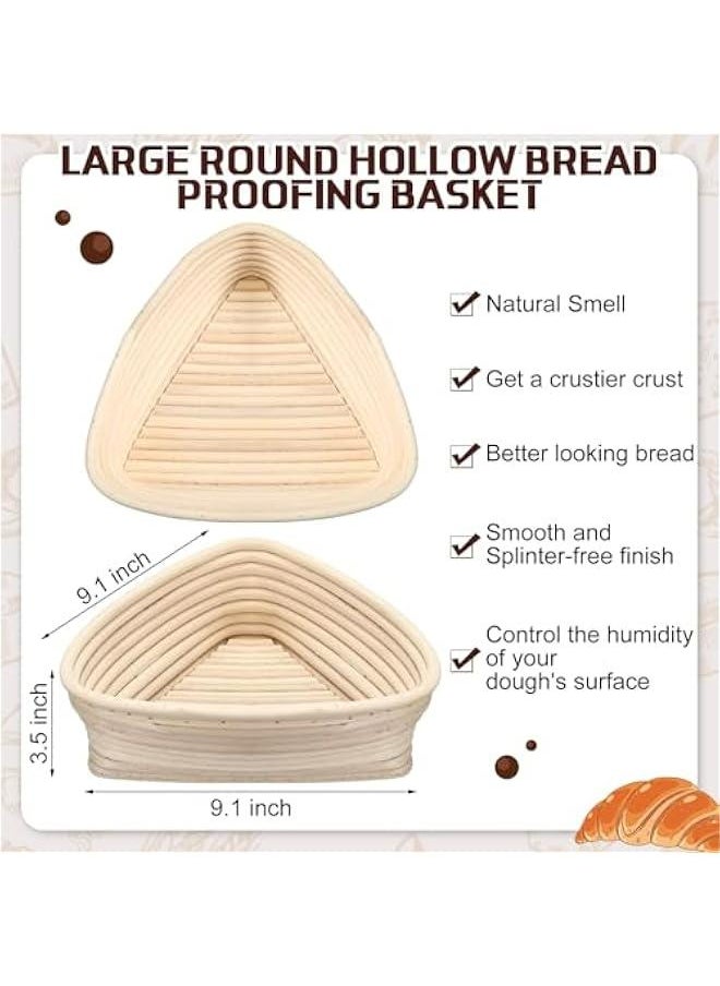 Generic - Sourdough Proofing Basket Bread Proofing Baskets with Liner Dough Banneton Basket Natural Rattan Bread Proofing Bowl for Home Bakers Baking Bread Making (Triangle Style) - Image 1