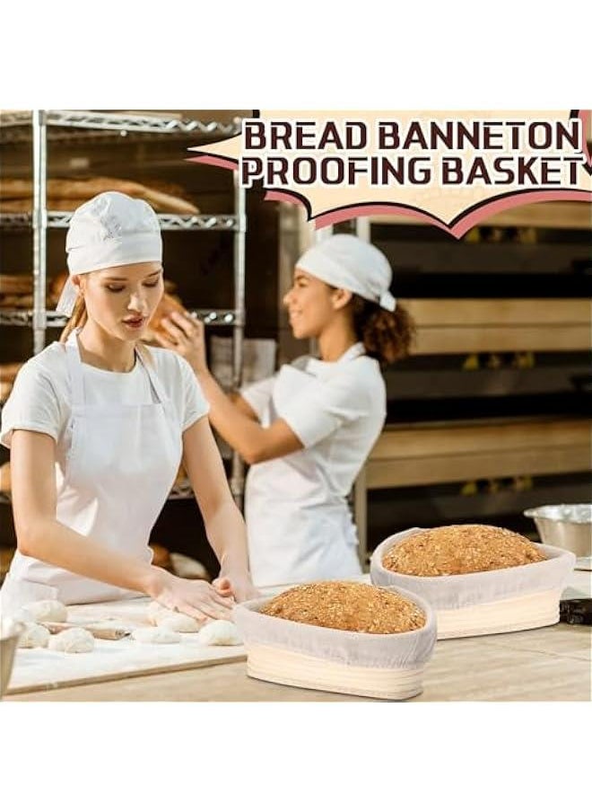 Generic - Sourdough Proofing Basket Bread Proofing Baskets with Liner Dough Banneton Basket Natural Rattan Bread Proofing Bowl for Home Bakers Baking Bread Making (Triangle Style) - Image 1