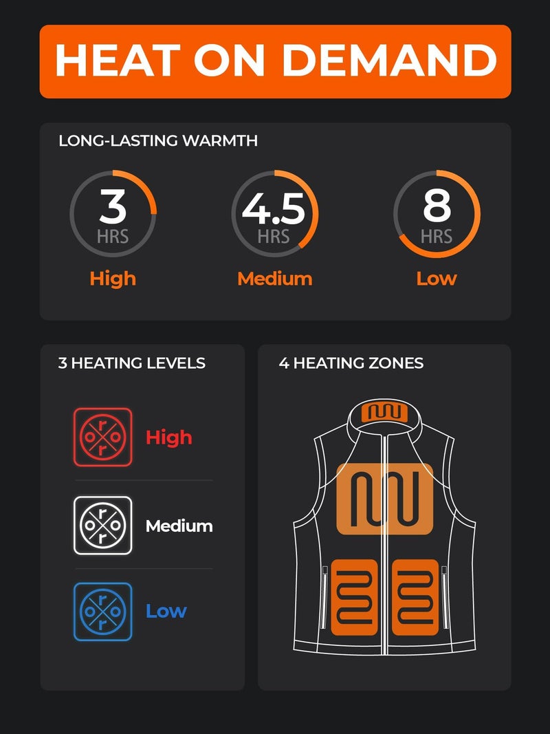 ORORO Men's Lightweight Heated Sweater Fleece Vest with USB-C Rechargeable Battery, Heated Recycled Fleece Vest (Black, XL) - Image 2