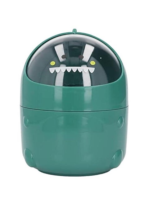 Desktop Trash Can, Baby Dinosaur Cute Mini Desktop Trash Large Mouth Detachable Design Nonslip Bottom Plastic Mini Trash Can Trash Can for Office Desktop Coffee (Green