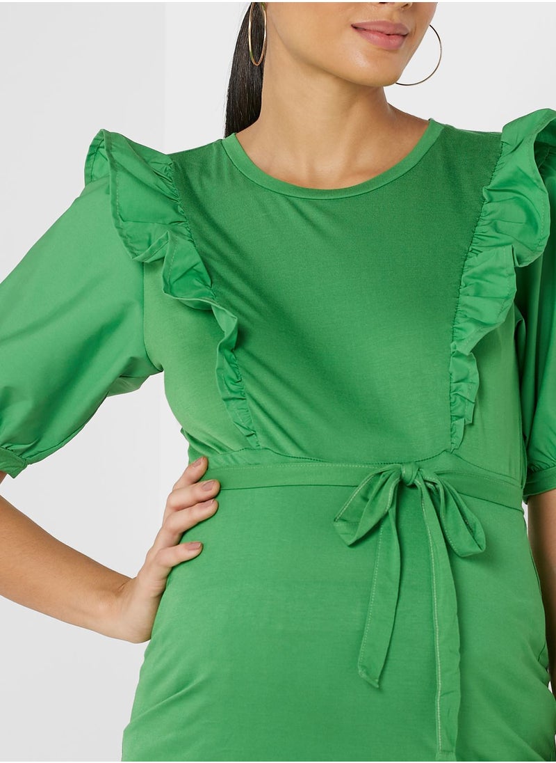 Mamalicious Waterfall Trim Tie Detail Top  - Image 3
