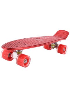 STRAUSS STRAUSS Polypropylene Cruiser Skateboard Penny Casterboard Hoverboard Anti-Skid Board With Abec-7 High Precision Bearings Pu Wheel Light Ideal For 8 Years And Above 22 X 6 Inch, (Red)  - Image 1