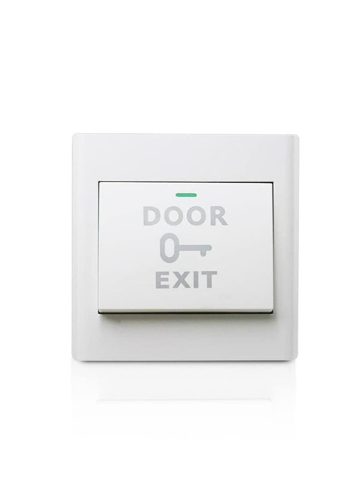 Rubik - Door Exit Push Button K5 Control Switch White, Flame-retardant Panel Output NO/COM for Access Control Door Release and Electronic Locks - Image 1