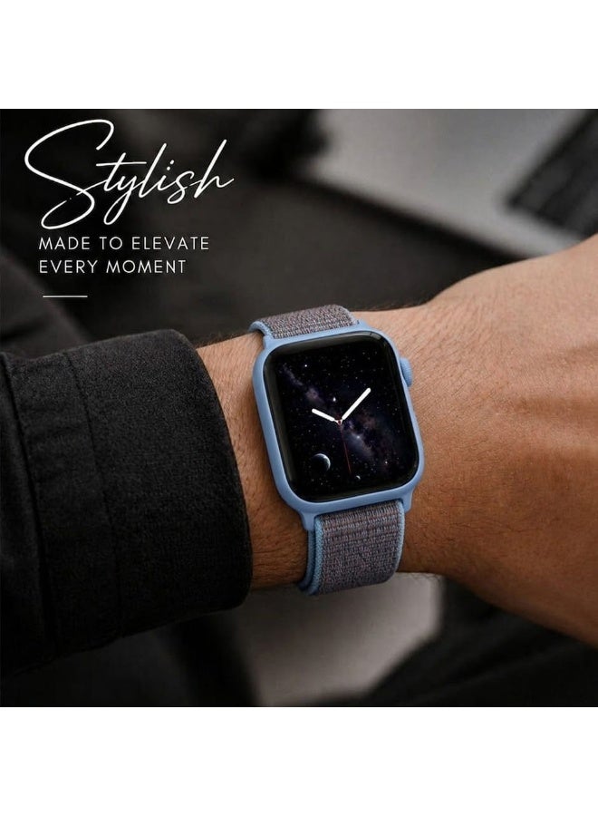 CATANES Breathable Nylon Sport Loop Band Compatible with Apple Watch 44mm 45mm 46mm 49mm for Women Men, iWatch Wrist Straps for Ultra 3 2, Se, Series 11 10 9 8 7 - denim blue - Image 5