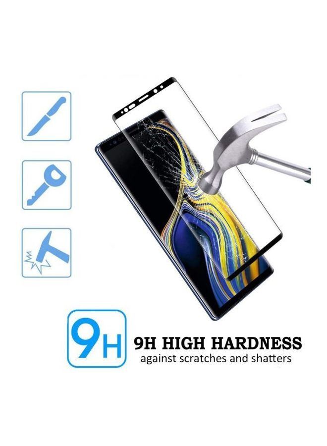 واقي شاشة من الزجاج المقوى خماسي الأبعاد لهاتف سامسونج جالاكسي نوت 9 شفاف / أسود - Image 3